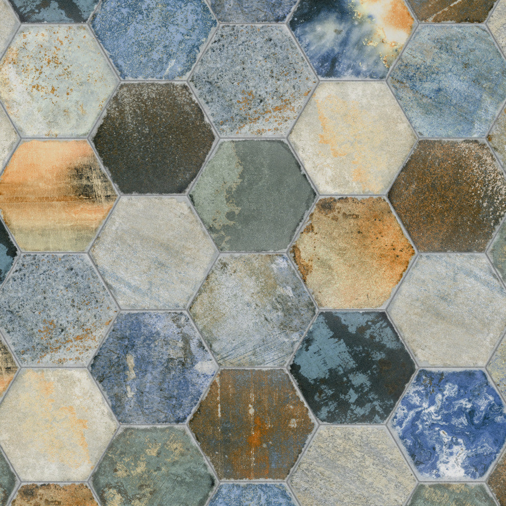 Dorne Hex Porcelain Floor and Wall Tile Sample