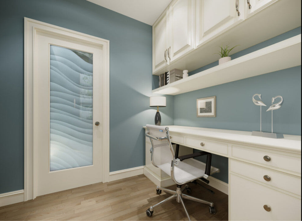 Interior Prehung Door or Interior Slab Door - Dreamy Waves - Primed - 30" x...