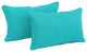 20"x12" Outdoor Spun Polyester Back Support Pillows, Set of 2, Aqua Blue
