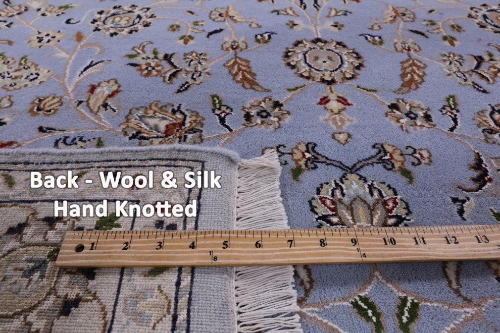 5' 1" X 8' 0" Wool & Silk Handmade Persian Nain Rug - Q14760