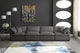 Plush Velvet / Down Standard Comfort Modular Sofa, Gray, 4-Piece: 2 Armless Chair, 2 Corner Chair