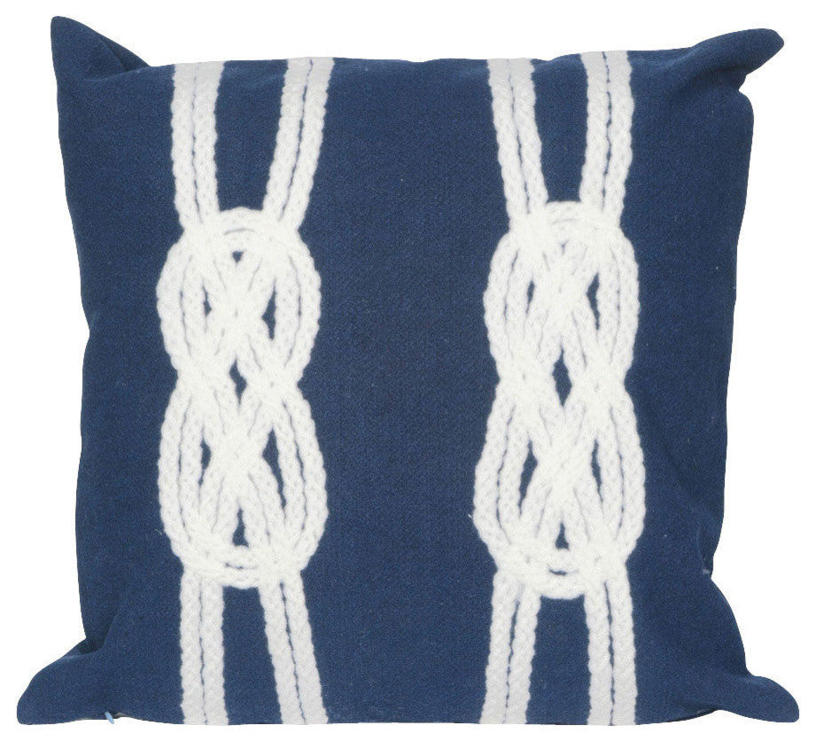 Visions II Double Knot Pillow, Navy, 20"x20"