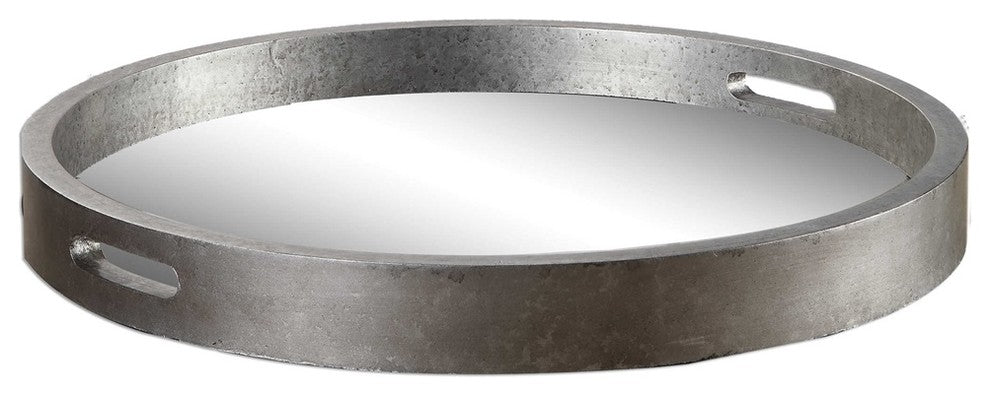 Bechet Round Silver Tray By Designer Jim Parsons