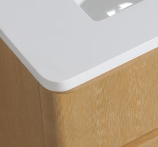 Lucas Bathroom Vanity, Washed Oak, 30", Single Sink, Floating