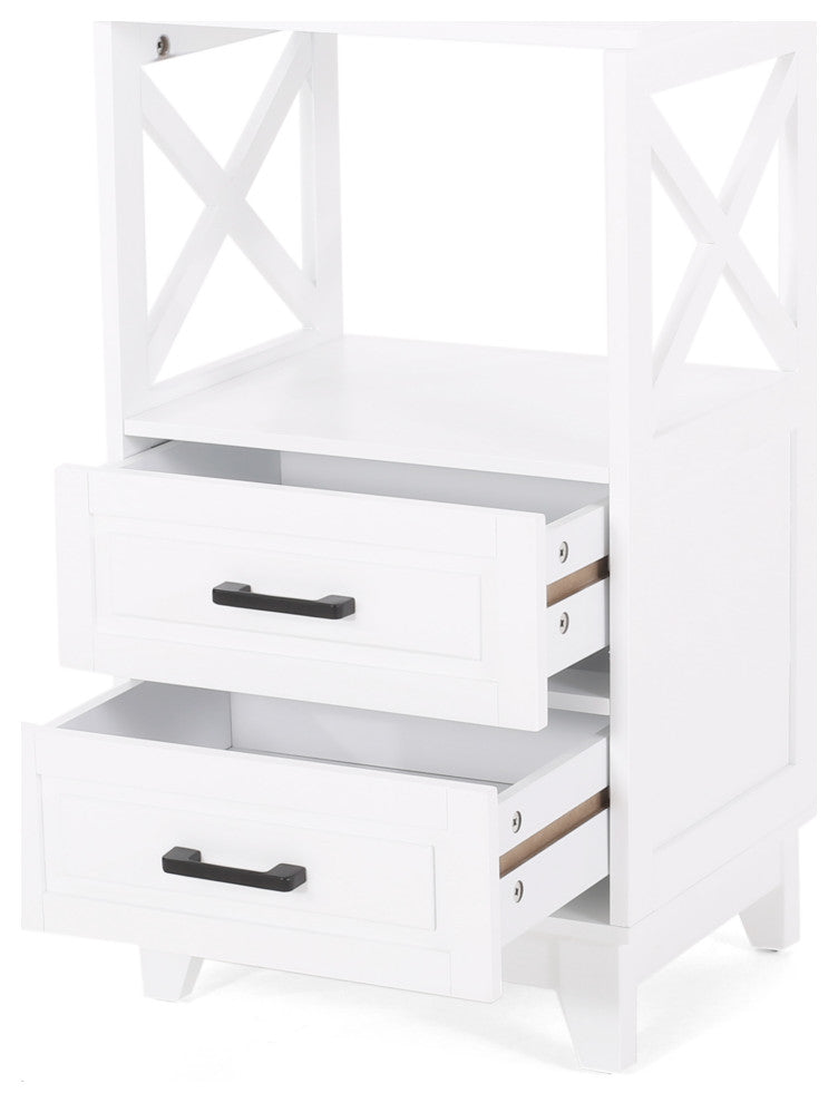 McCusker Bathroom Storage Cabinet With Drawers, White