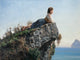 Tile Mural Landscape Girl Rock Sea By Filippo Palizzi, 6"x8", Matte