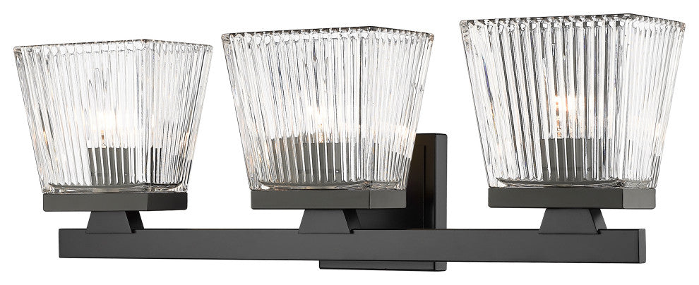 Zlite 1936-3V-MB 3-Light Vanity, Clear