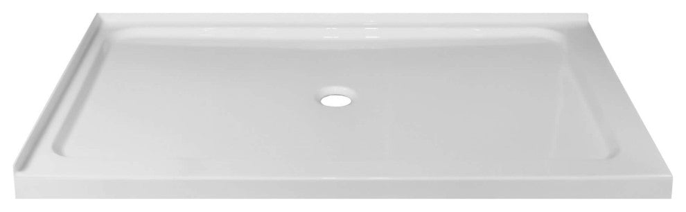 Fine Fixtures Double Threshold Acrylic Shower Base, 60 X 36, Left Hand