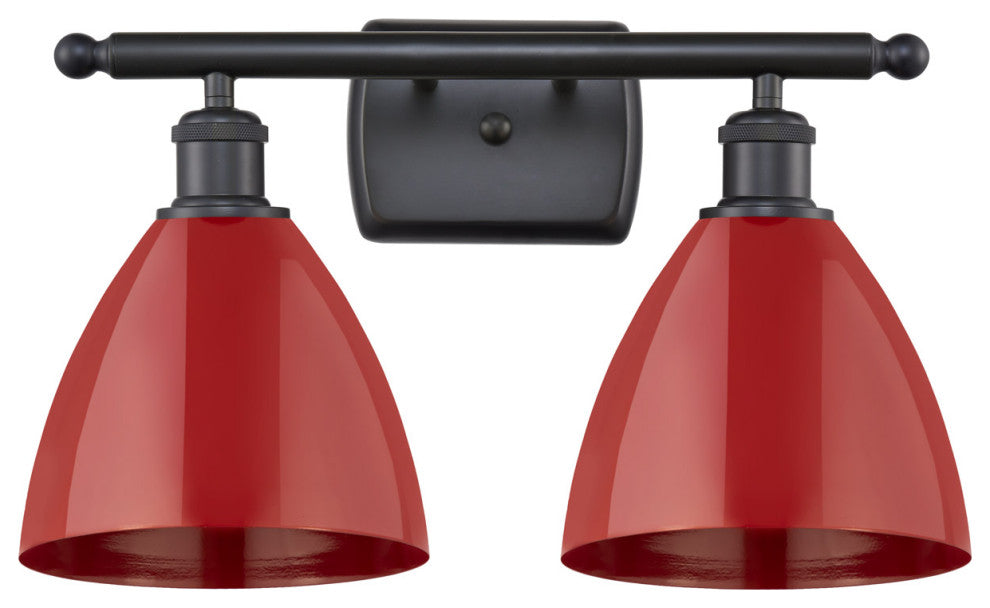 Innovations 516-2W-BK-MBD-75-RD 2 Light Bath Vanity Light, Matte Black