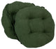 16" Solid Micro Suede Round Tufted Chair Cushions, Set of 2, Hunter Green