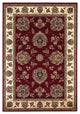 HomeRoots 7' Octagon Red or Ivory Floral Bordered Indoor Area Rug