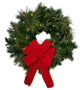 Fresh Evergreen Noble & White Pine Holiday Wreath With Red Bow, 30"