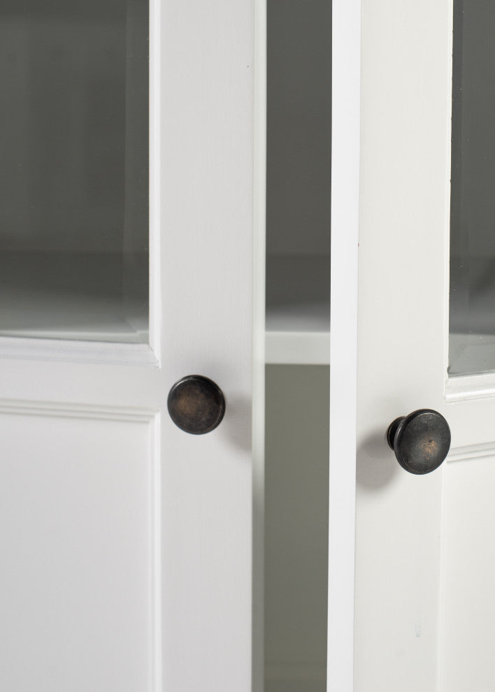 Classic White and Black Halifax Contrast Buffet with 6 Glass Doors
