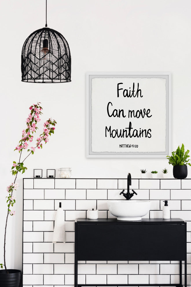 "Faith Move Mountains" Framed Painting Print, 24x24