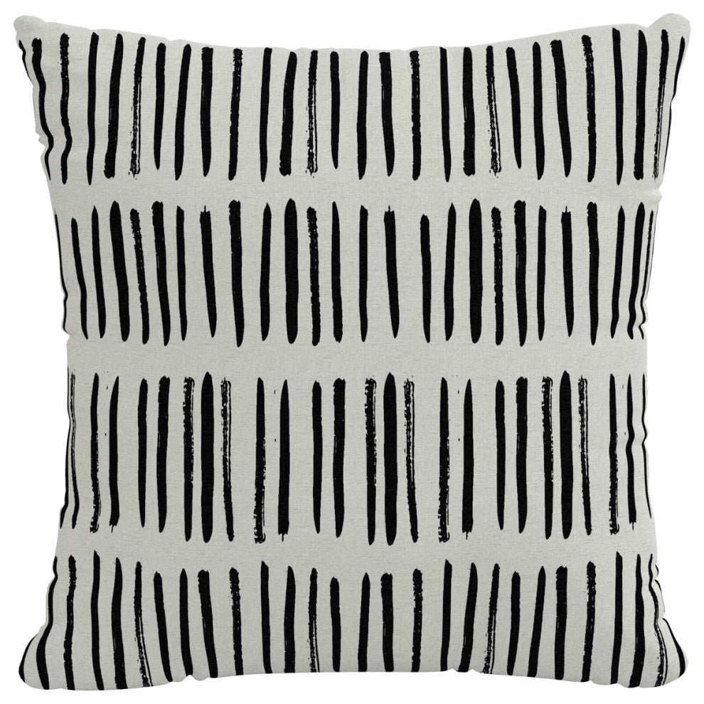20" Outdoor Pillow Polyester Insert, Dash Black White