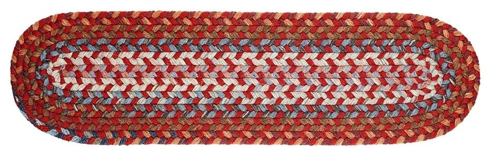Rhody Rug Astoria Stair Tread Rug, Red Velvet, 8"X28"