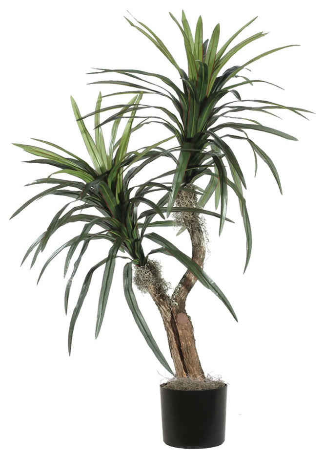 Vickerman TBU1140-06 4' Artificial Marginata Bush, Black Plastic Pot