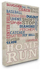 Stupell Industries Red White and Blue Baseball Typography, 16 x 20