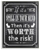 Risk Black and White Inspirational Word Chalk, 12"x18"