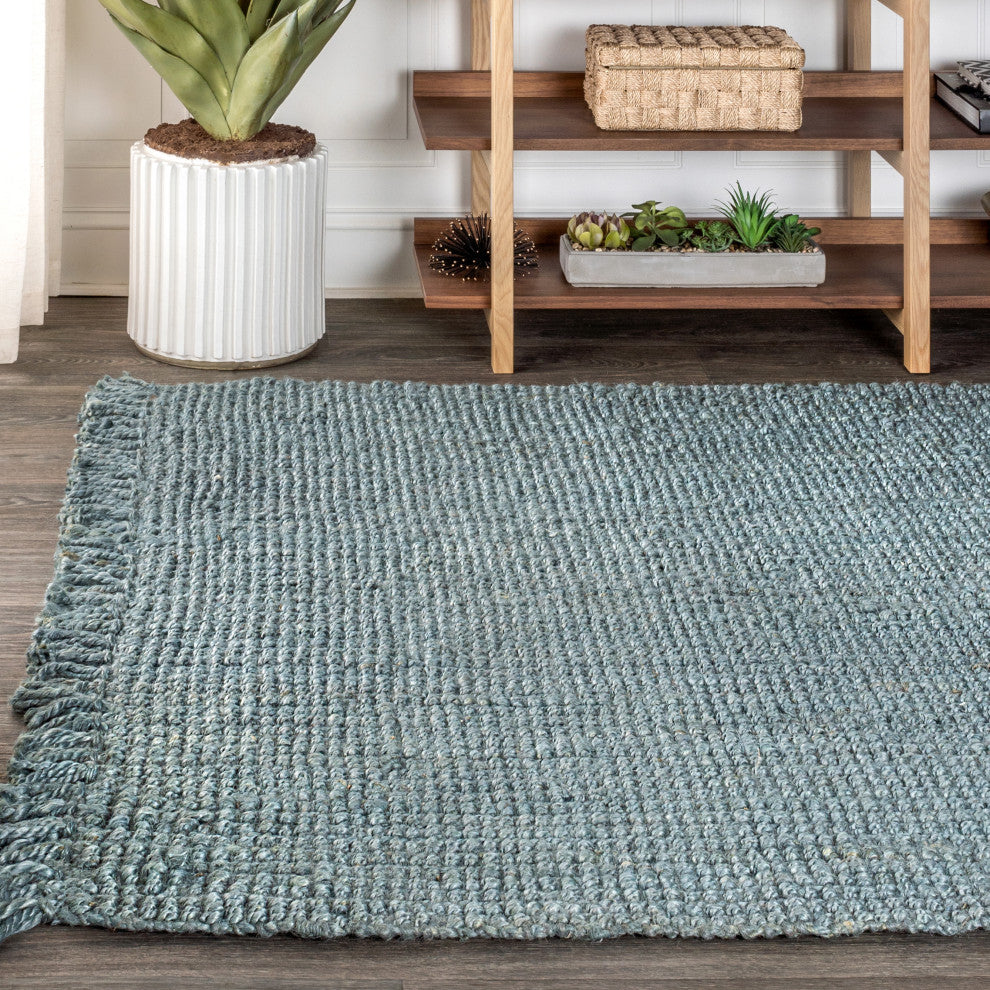 Para Hand Woven Area Rug, Light Blue/Gray, 12 Ft. X 15 Ft.