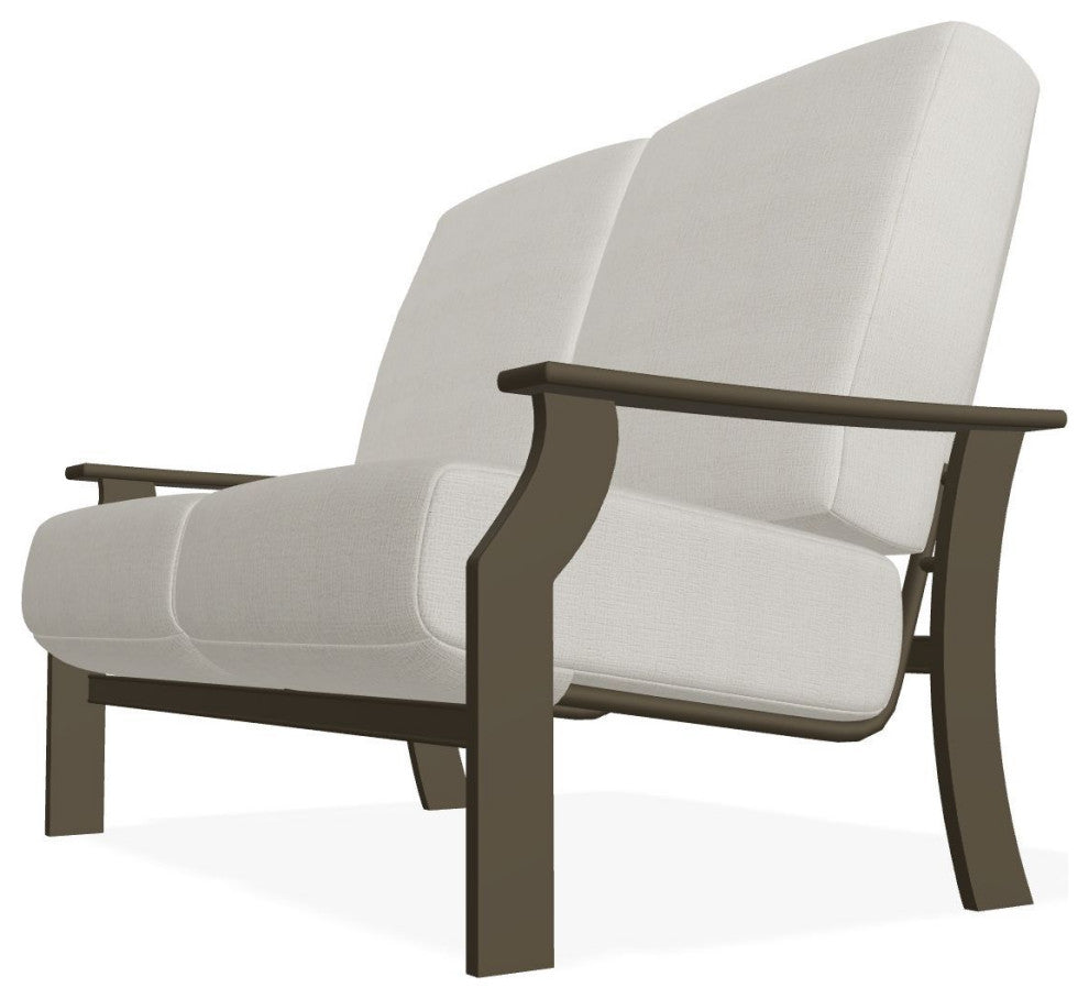 St. Catherine Deep Seat Outdoor Loveseat, Grasscloth Buff/Beachwood