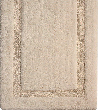Bath Rug Cotton Solid Color Regency Pattern, Ivory, 34"x21"