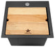 Workstation Top Mount/Drop-in Matte Stainless Steel Sink, Black, 18x18x10