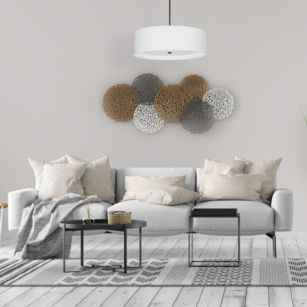 Helena Contemporary 4 Light Matte Black White Metal Pendant