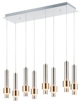 ET2 E24758 Reveal 32"W LED Linear Chandelier - Satin Nickel / Satin Brass