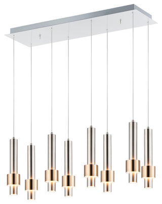 ET2 E24758 Reveal 32"W LED Linear Chandelier - Satin Nickel / Satin Brass