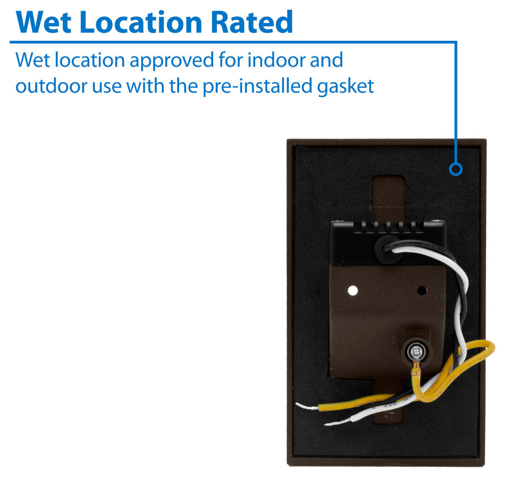 STW Series Vertical Wet Location LED Step Light, Bronze