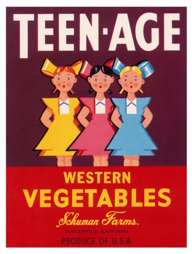 "Teen - Age Western Vegetables" Digital Paper Print by Retrolabel, 25"x32"