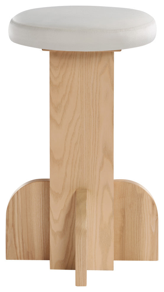 Wyatt Velvet Upholstered Stool, Cream