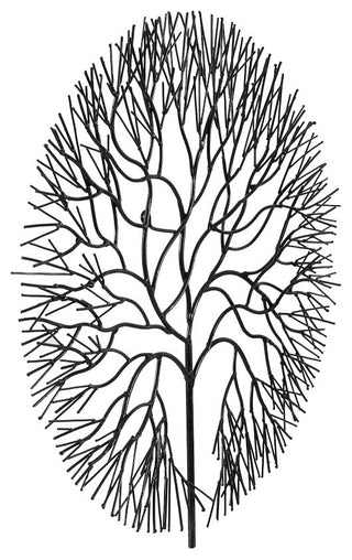 Wire Tree Wall Art, Circle, Metal, Black, Medium