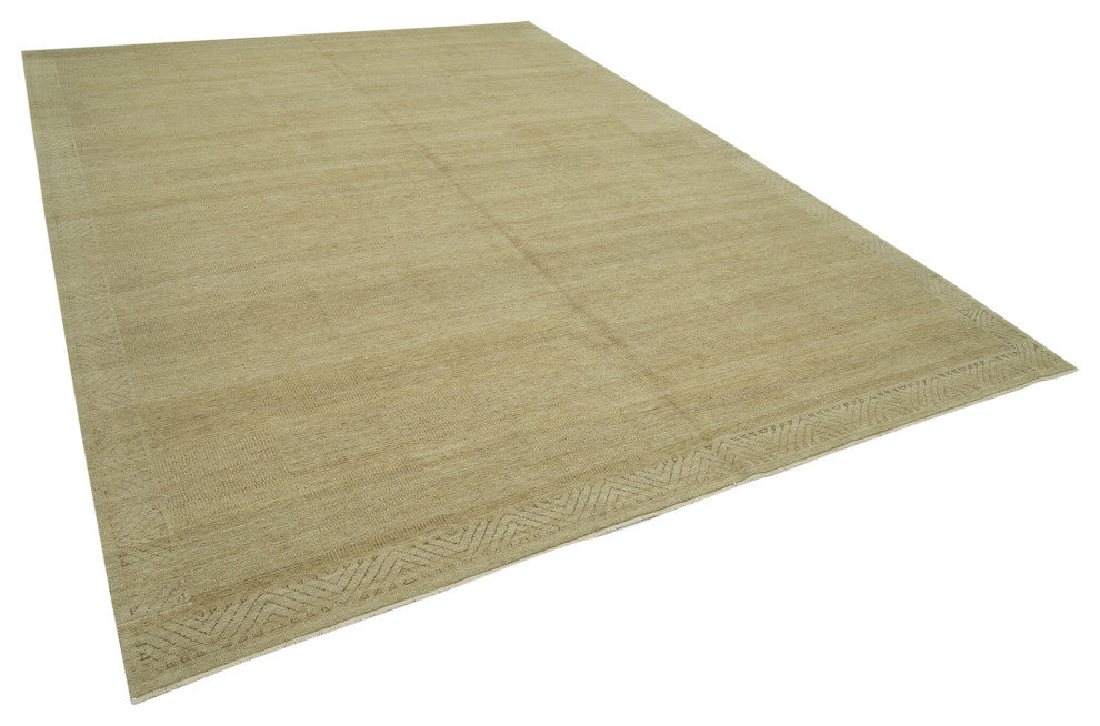 Rug N Carpet - Handwoven Oriental 9' 1" x 12' 1" Wool Oushak Area Rug