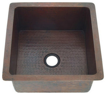 15" Square Copper Bar-Prep Sink With Squared Corners