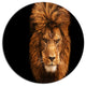 Face Of Male Lion On Black, Animal Round Wall Art, 11"