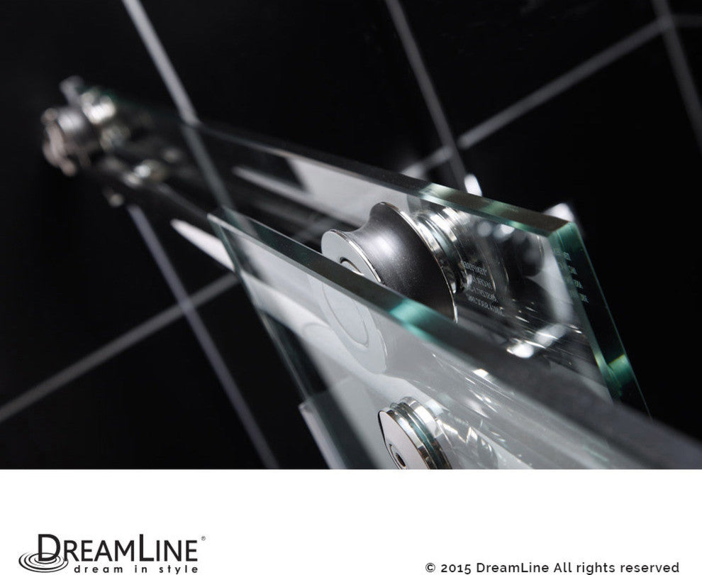 DreamLine Enigma-X 56"-59" Frameless Sliding Tub Door, Polished Stainless