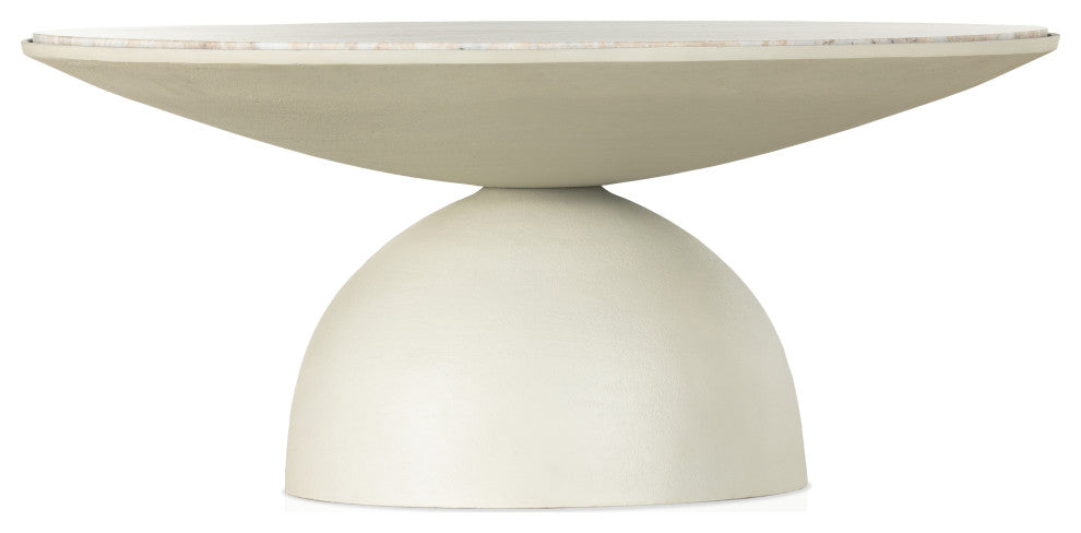 Corbett Coffee Table-Textured Matte Wht