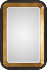 Uttermost Niva MDF Wood and Metal Decorative Mirror in Gold and Black