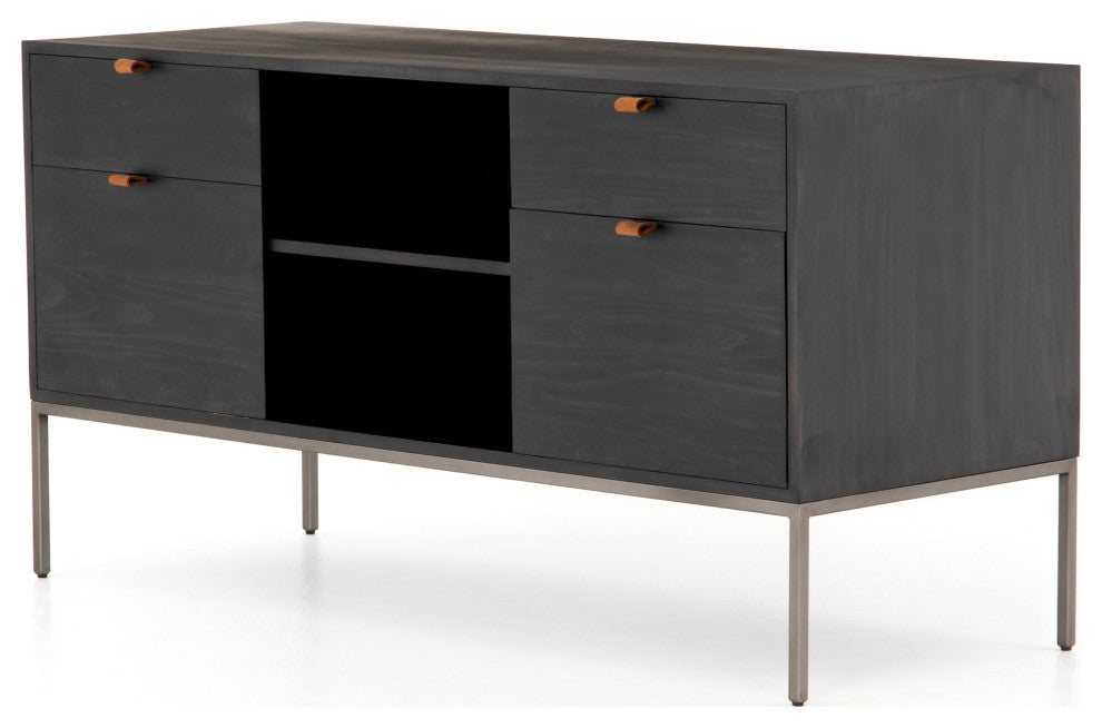 Trey Modular Filing Credenza-Black Wash