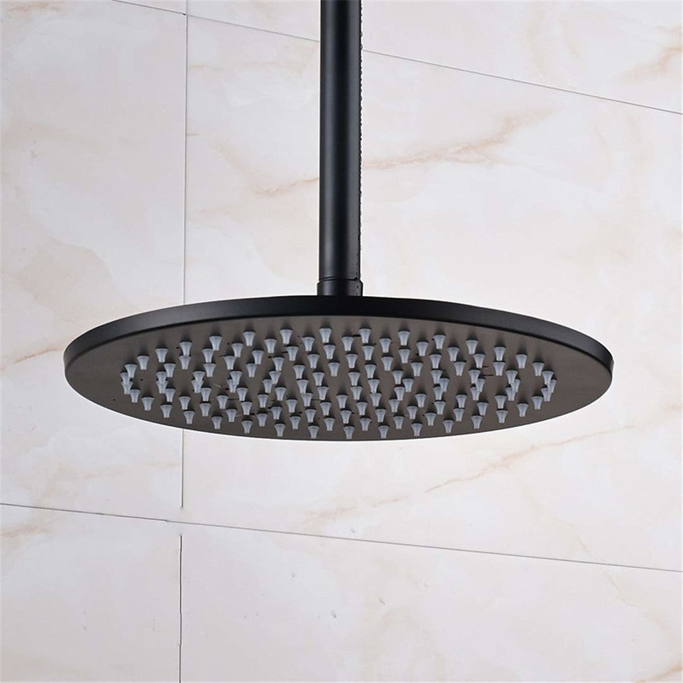 16" Oil Rubbed Bronze Round Color Changing LED Rain Shower Head, Solid Brass