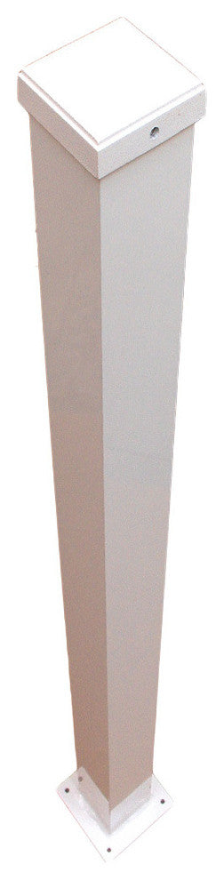 Contractor Deck Railing 3"x3"x38" Aluminum Residential Post, White