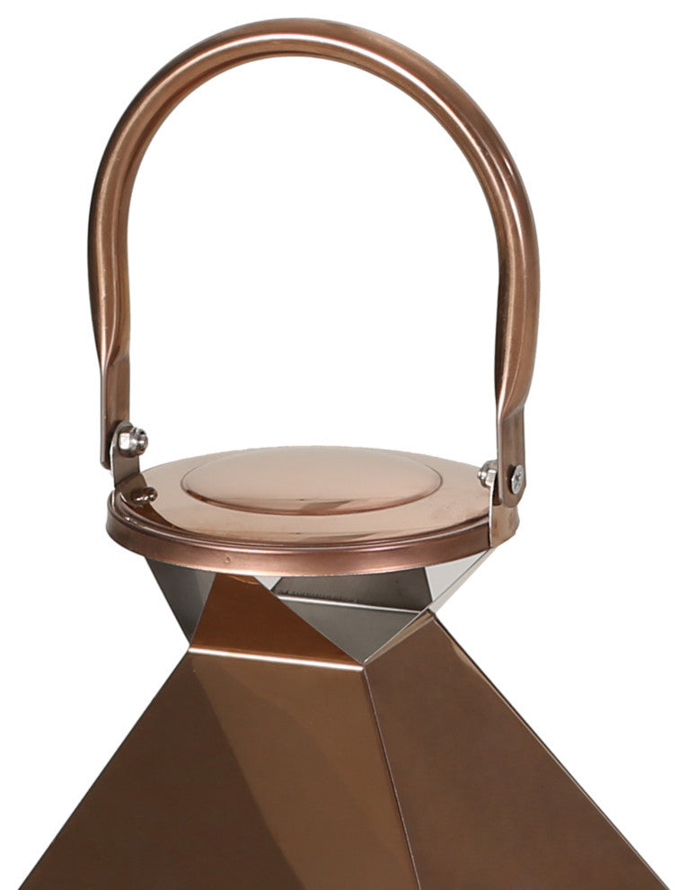 Roxanne Stainless Steel Lantern Set, Rose Gold