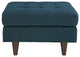 Modern Contemporary Upholstered Ottoman, Azure Fabric