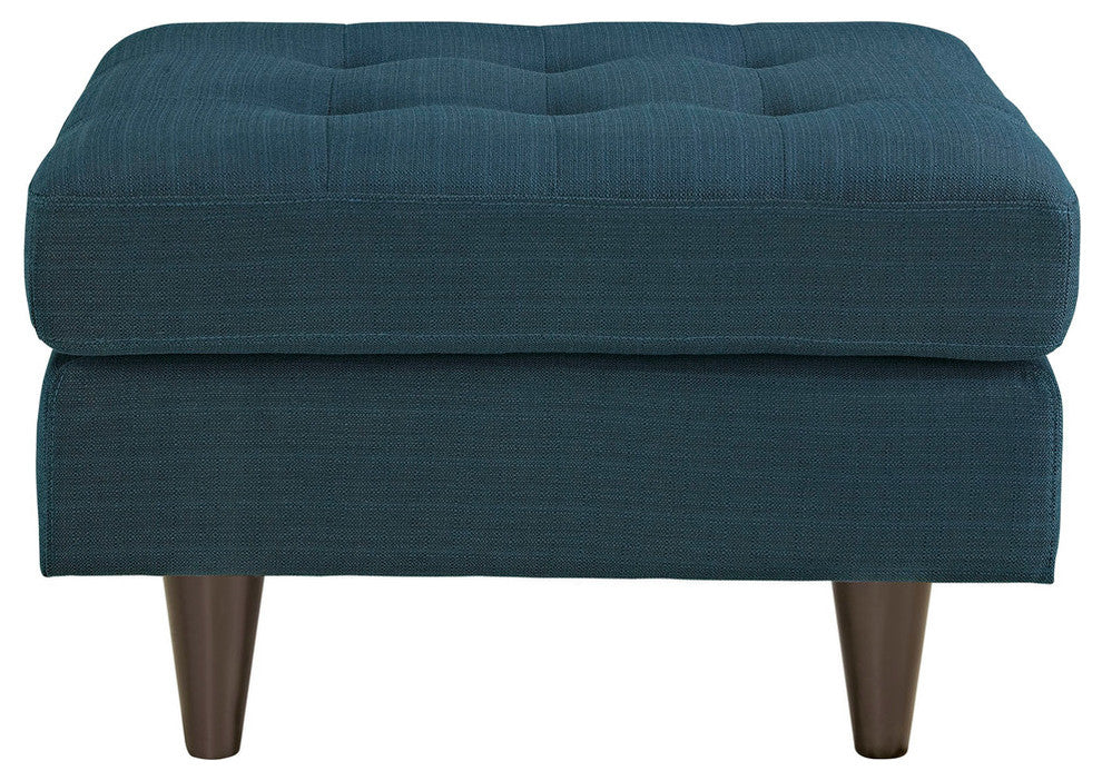 Modern Contemporary Upholstered Ottoman, Azure Fabric