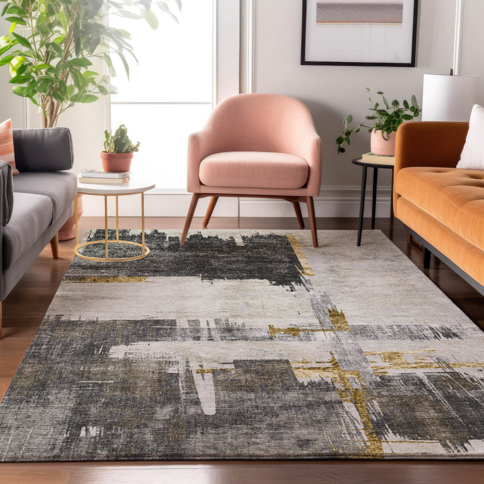 Premium Machine Washable Mayfield AMF624 Gray 3' x 5' Rug