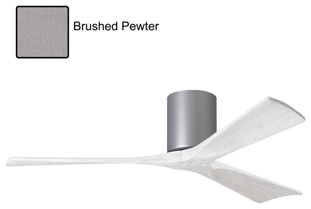 Matthews Fan, Irene-3H Ceiling Fan, Brushed Pewter, 52-Inch, Matte White