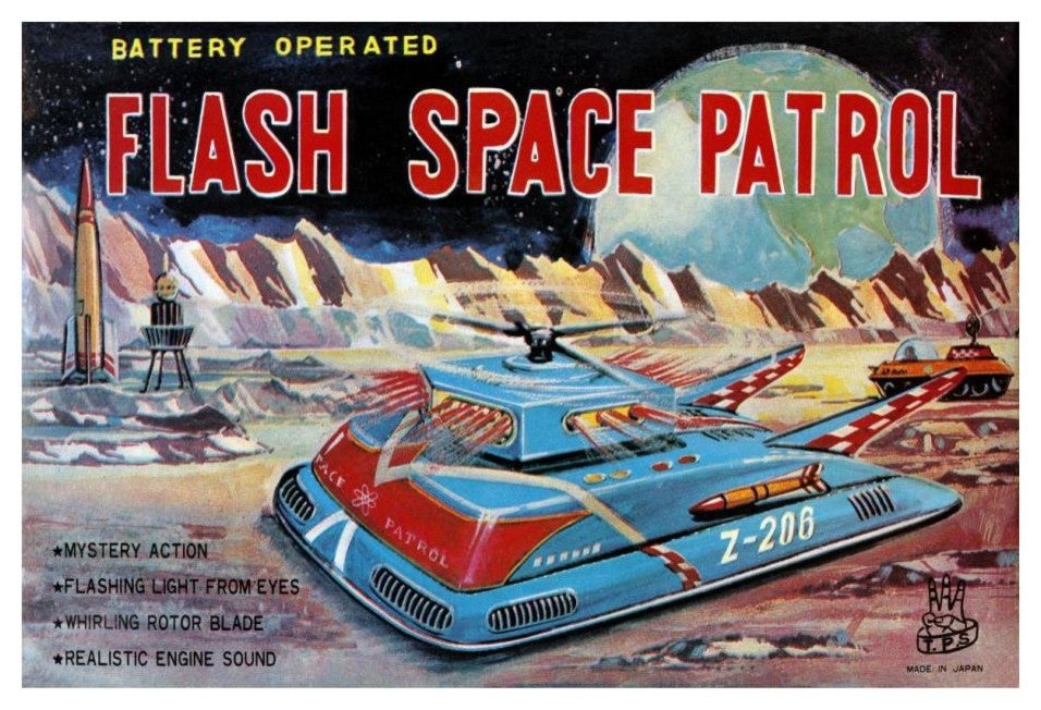 "Flash Space Patrol" Digital Paper Print by Retrotrans, 24"x17"