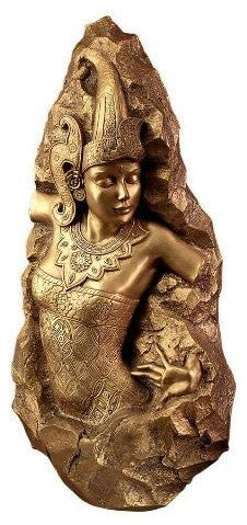 Balinese Legong Dancer Wall Fragment, Asian Wall Sculpture